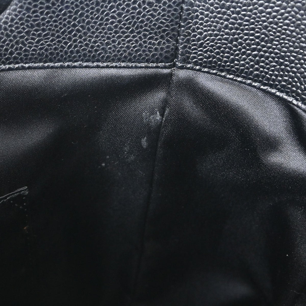 Chanel Petite Shopping Tote Quilted Caviar Black Leather Tote Bag Bag (Pre-Owned)
