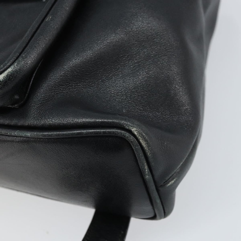 Gucci Vintage Bamboo Backpack Leather Black Leather Backpack Bag (Pre-Owned)