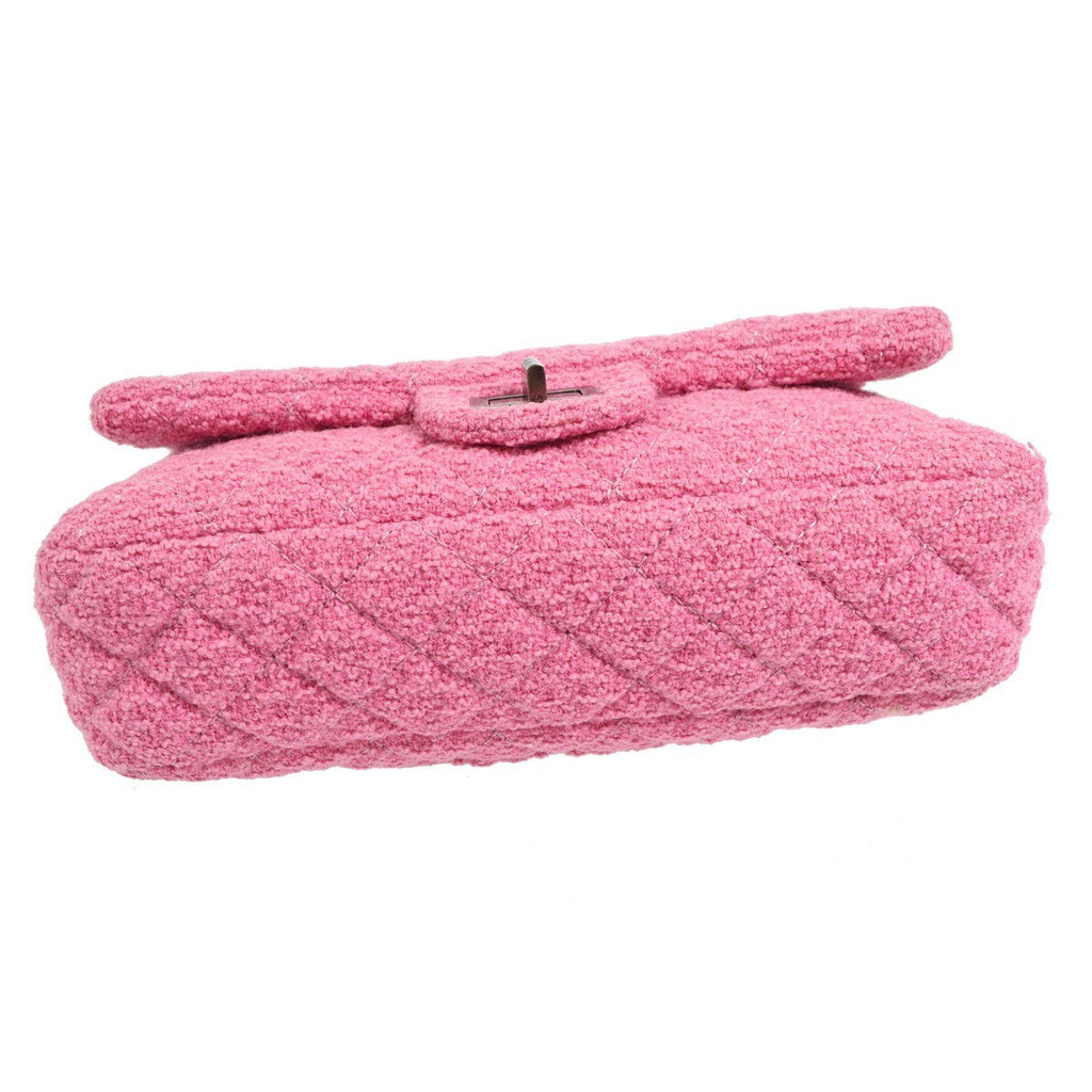 Chanel Easy Reissue Messenger Flap Bag Quilted Tweed Pink Tweed Shoulder Bag Bag (Pre-Owned)
