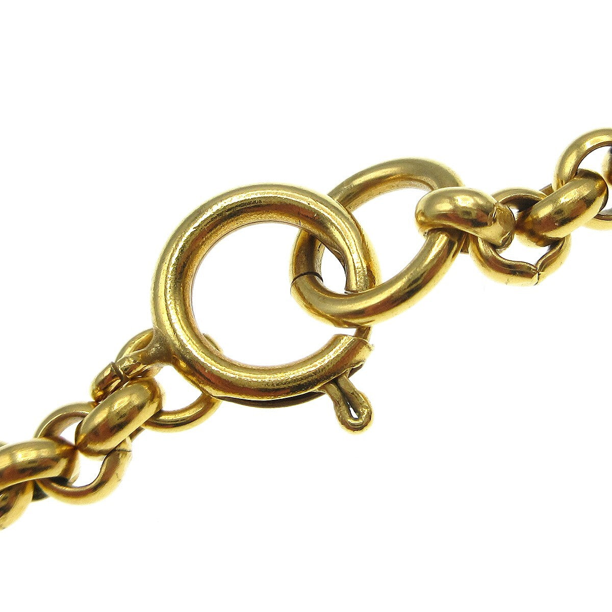 Chanel Cc Heart Pendant Necklace Metal Gold Gold_Plated Necklace Jewelry (Pre-Owned)