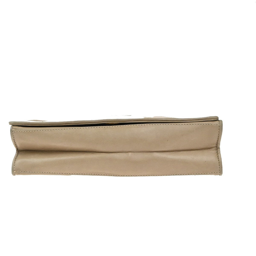 Chanel Diamond Cc Flap Bag Quilted Lambskin Beige Leather Shoulder Bag Bag (Pre-Owned)