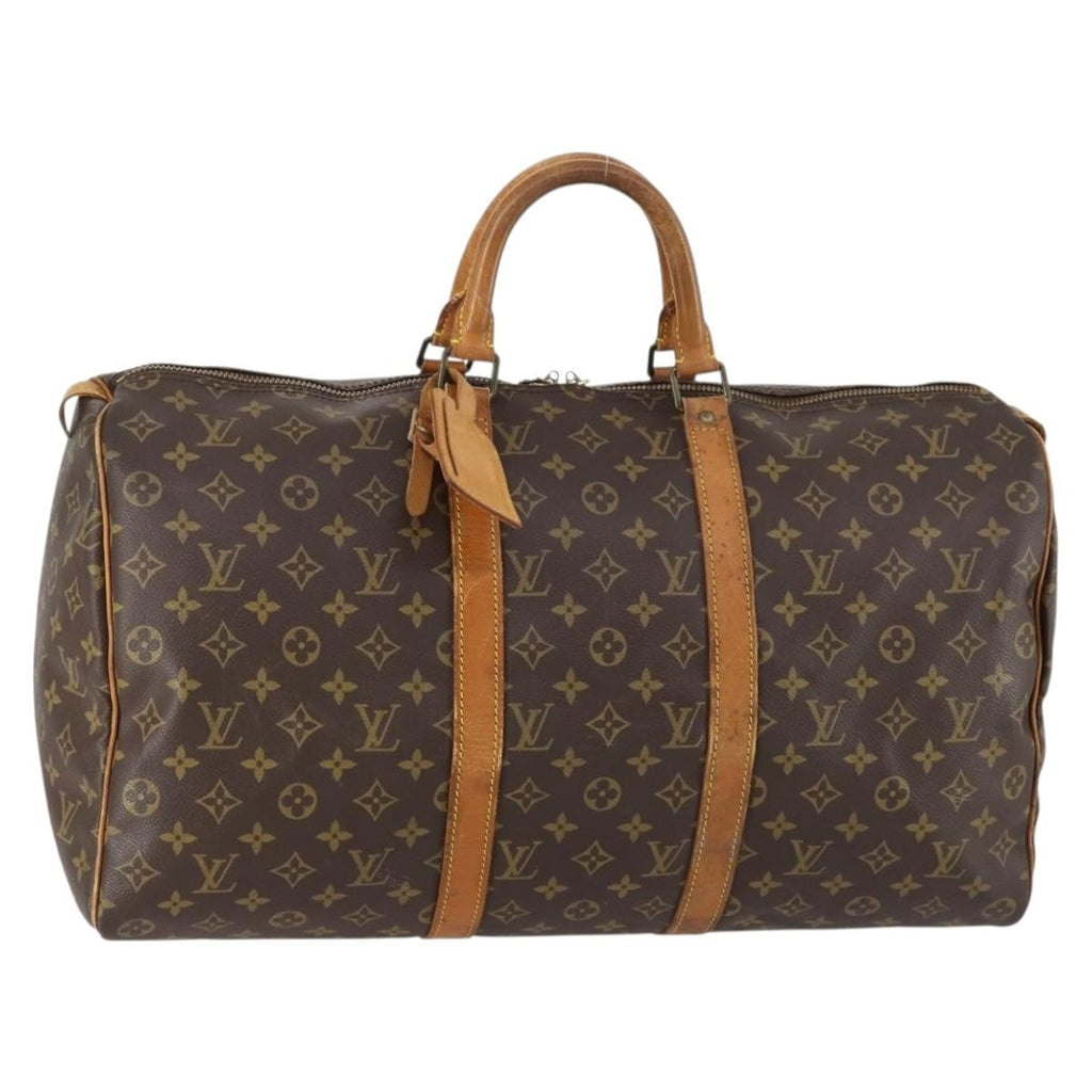 Louis Vuitton Keepall Bag Monogram Canvas Brown Canvas Travel Bag Bag (Pre-Owned)