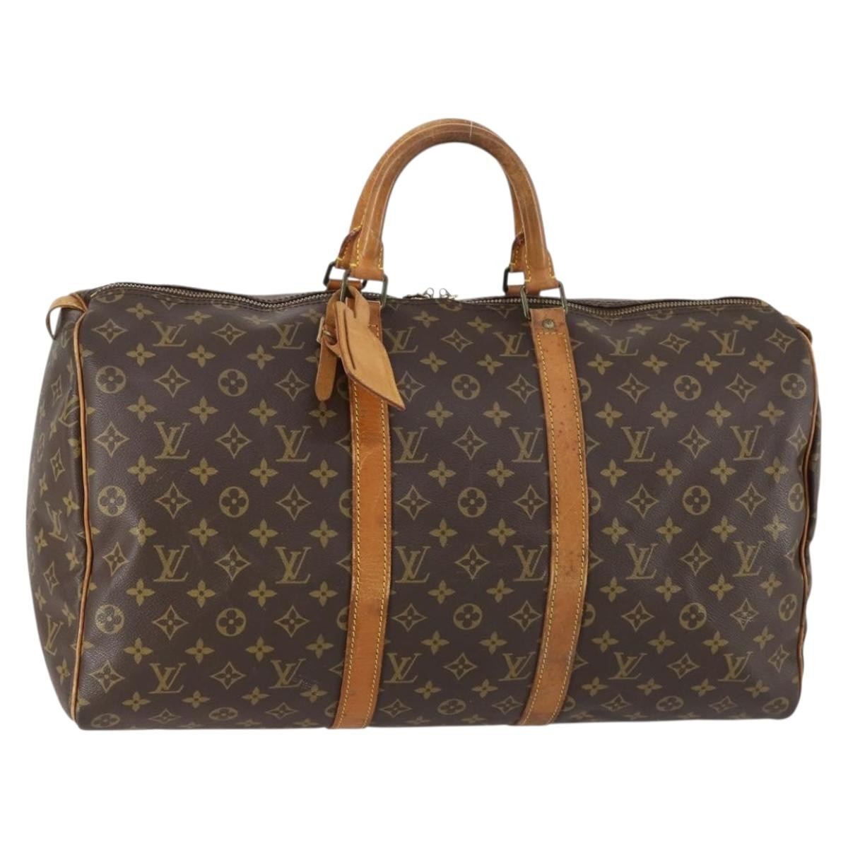 Louis Vuitton Keepall Bag Monogram Canvas Brown Canvas Travel Bag Bag (Pre-Owned)