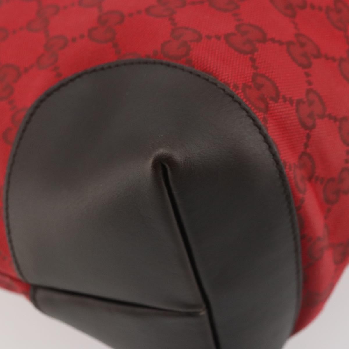 Gucci Original Zip Tote Gg Canvas With Leather Red Canvas Tote Bag Bag (Pre-Owned)