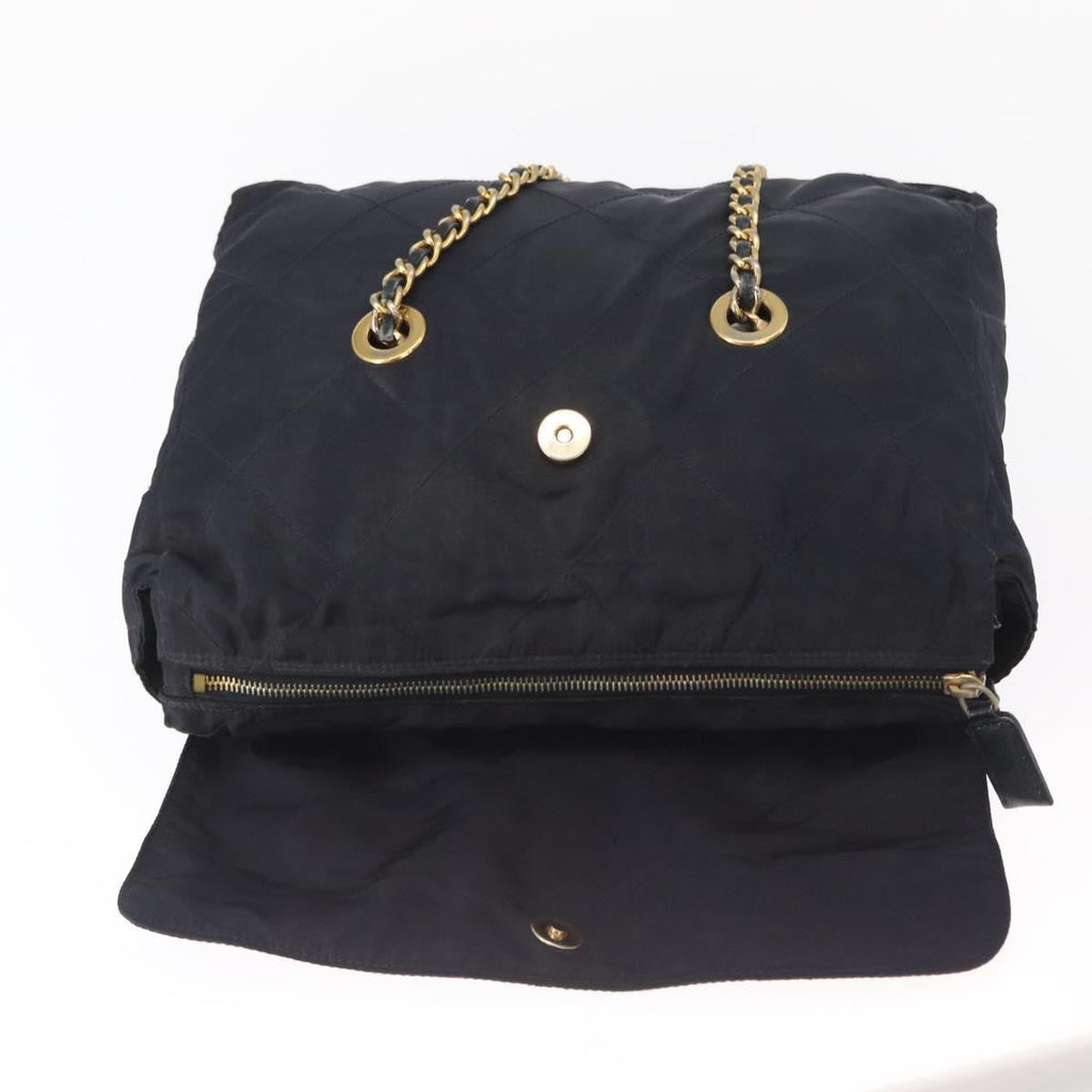 Prada Chain Shoulder Bag Tessuto Navy Nylon Shoulder Bag Bag (Pre-Owned)