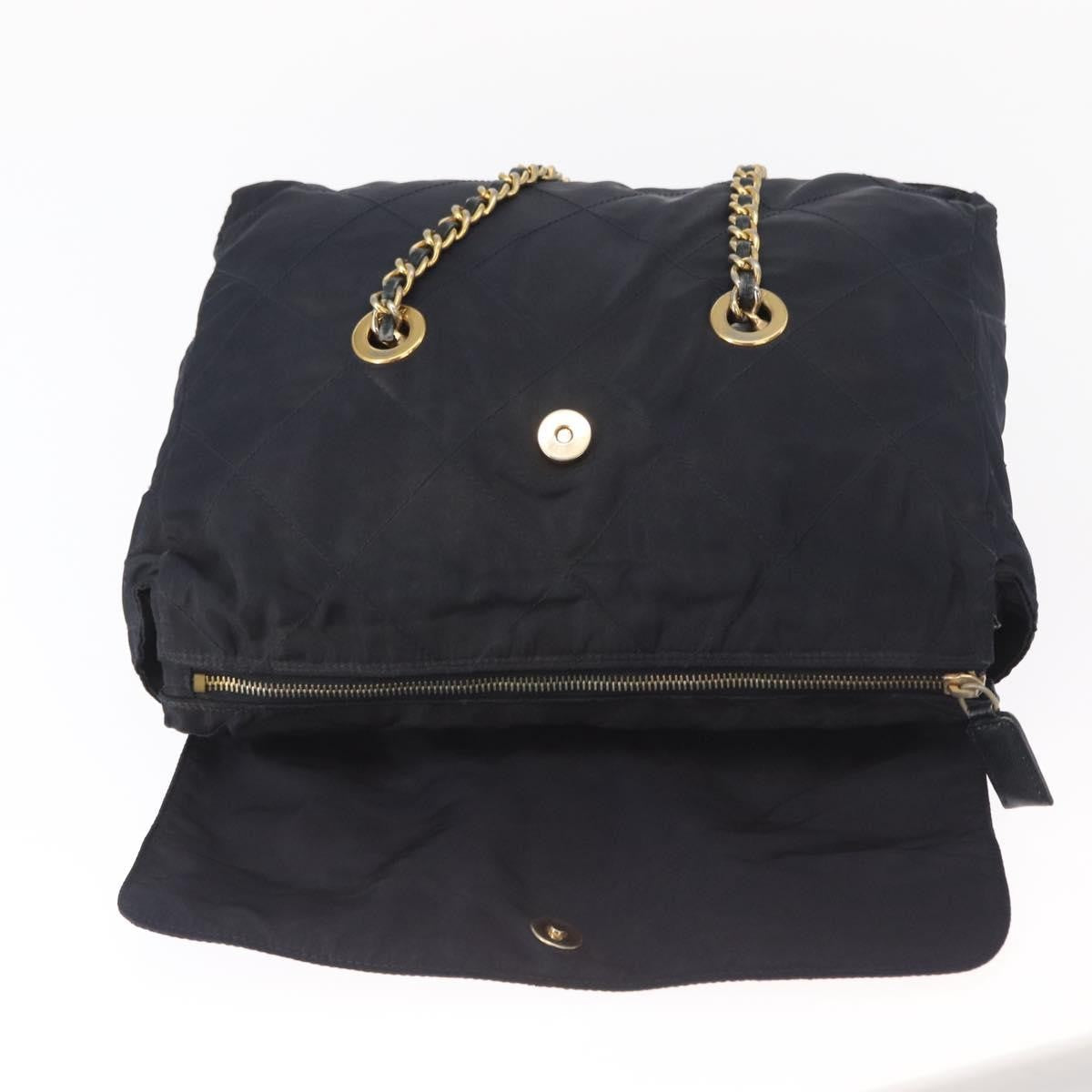 Prada Chain Shoulder Bag Tessuto Navy Nylon Shoulder Bag Bag (Pre-Owned)