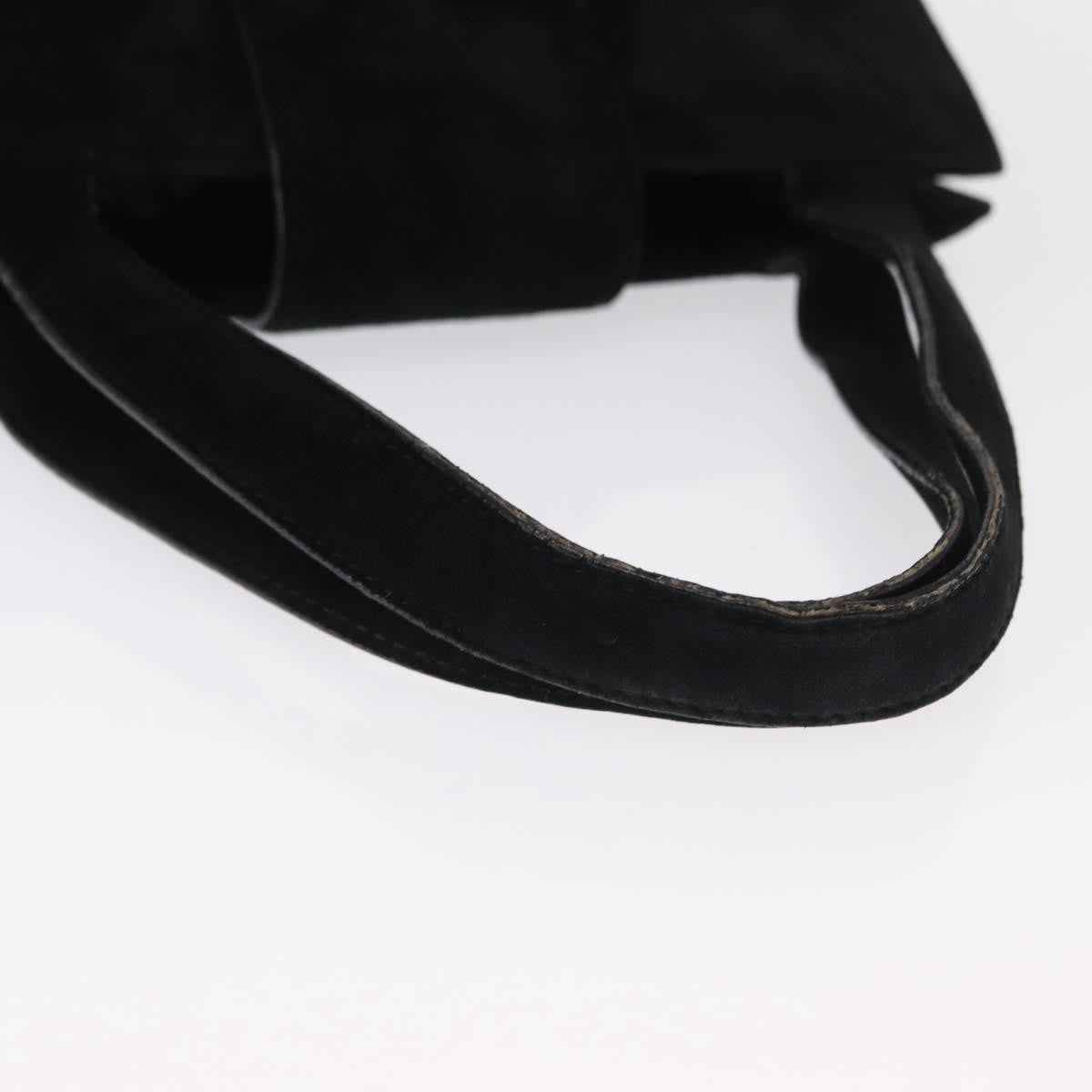 Prada Vintage Handbag Suede Black Suede Handbag (Pre-Owned)