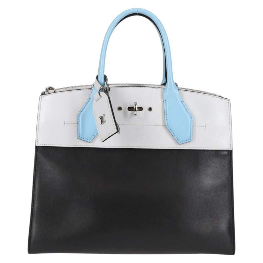 Louis Vuitton City Steamer Handbag Leather Black Leather Handbag (Pre-Owned)