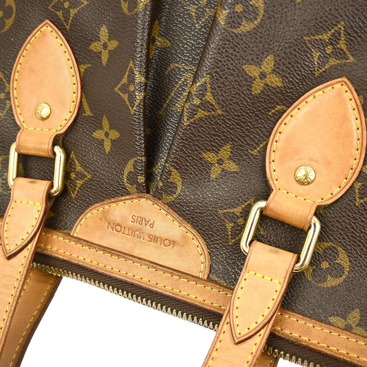 Louis Vuitton Palermo Handbag Monogram Canvas Brown Canvas Tote Bag Bag (Pre-Owned)