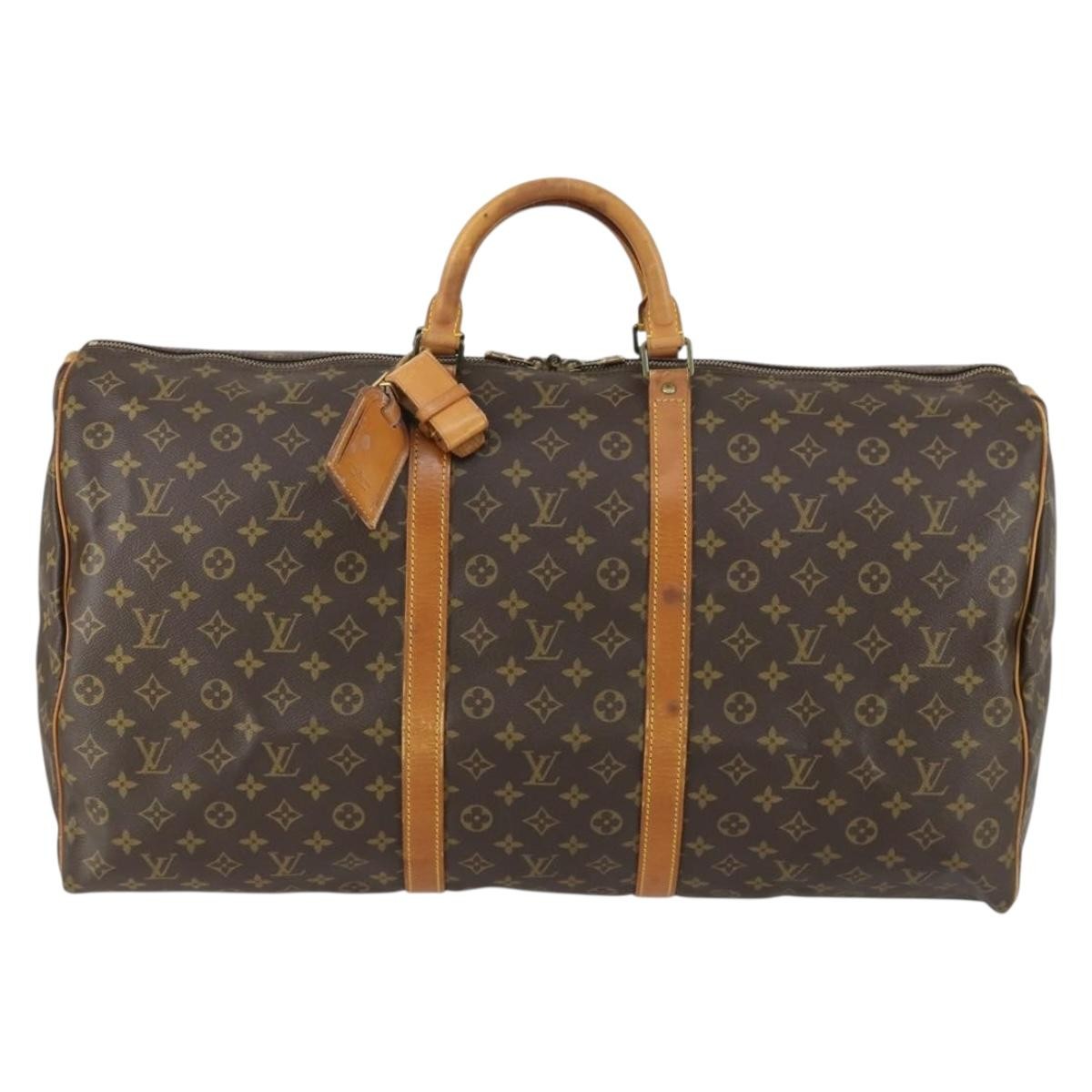 Louis Vuitton Keepall Bag Monogram Canvas Brown Canvas Travel Bag Bag (Pre-Owned)