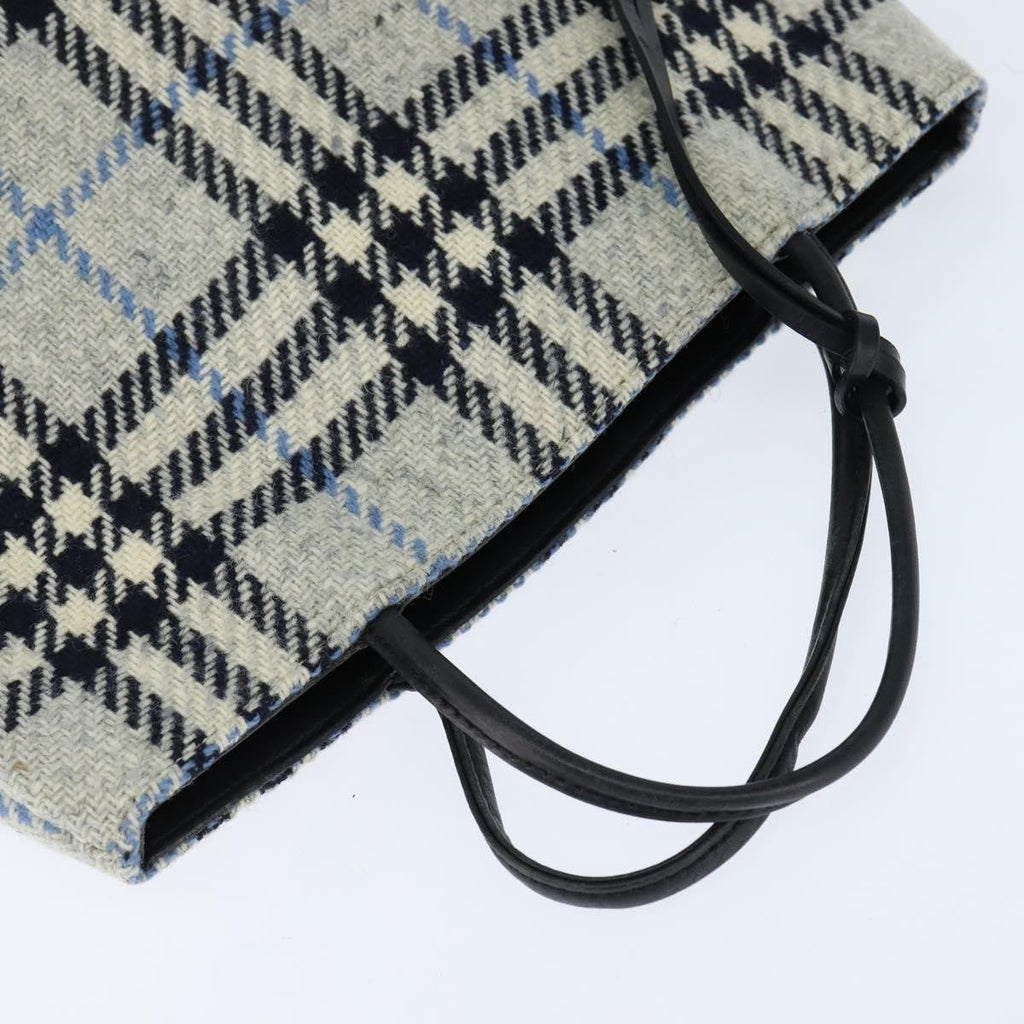 Burberry Nova Check Handbag Tweed Gray Tweed Handbag (Pre-Owned)