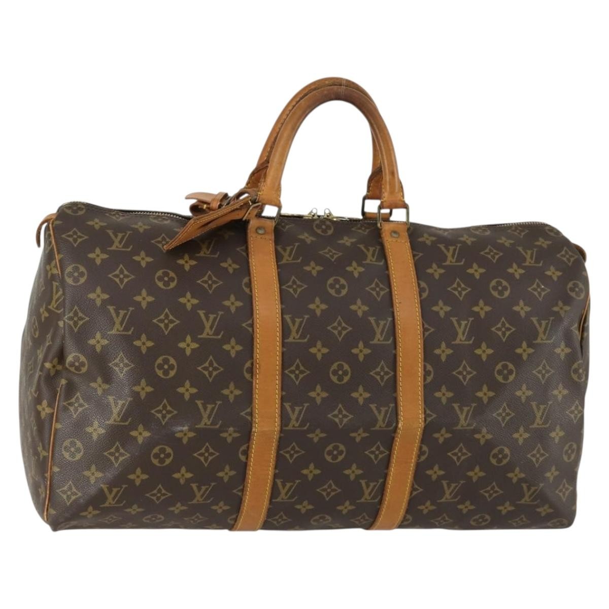 Louis Vuitton Keepall Bag Monogram Canvas Brown Canvas Travel Bag Bag (Pre-Owned)