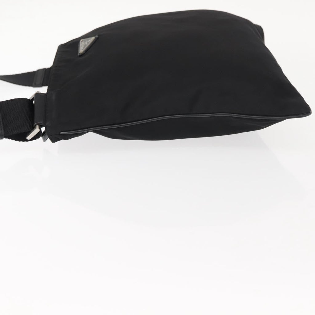 Prada Flat Messenger Bag Tessuto Black Nylon Shoulder Bag Bag (Pre-Owned)