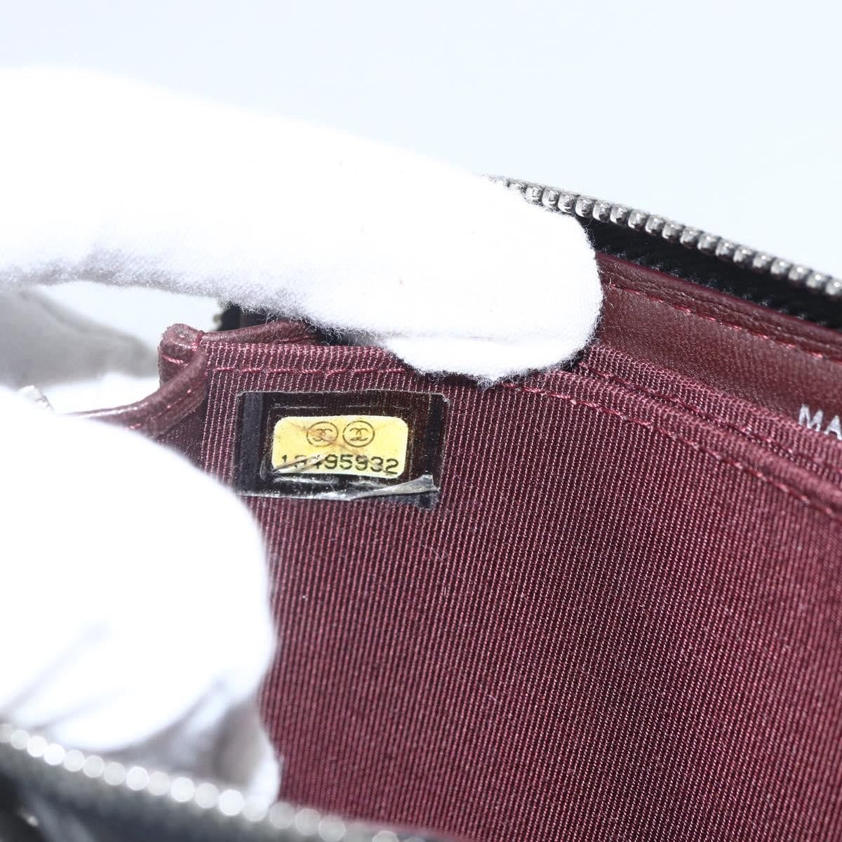 Chanel Zip Around Organizer Wallet Quilted Lambskin Black Leather Wallets Accessory (Pre-Owned)