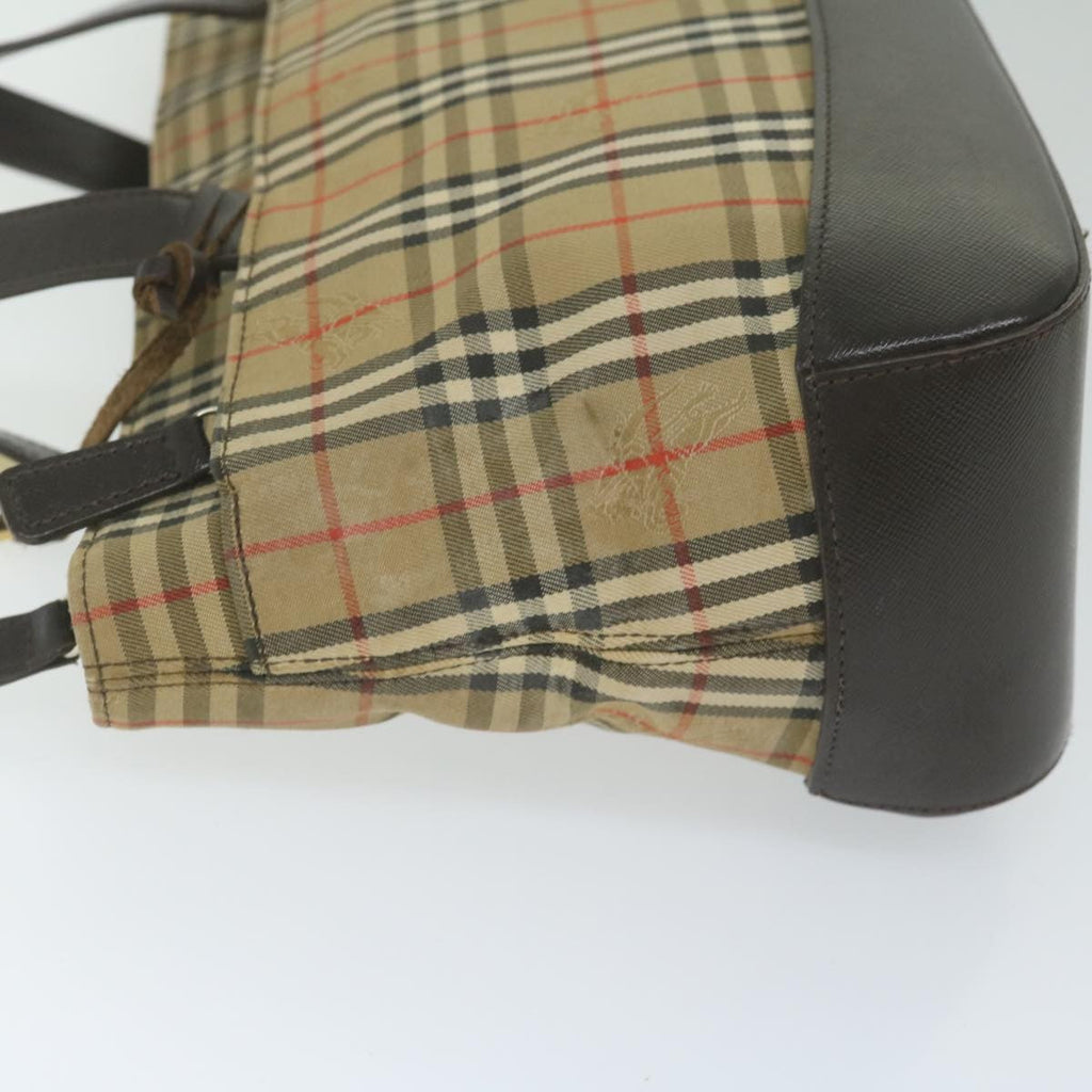 Burberry Nova Check Handbag Nova Check Canvas And Leather Beige Canvas Handbag (Pre-Owned)