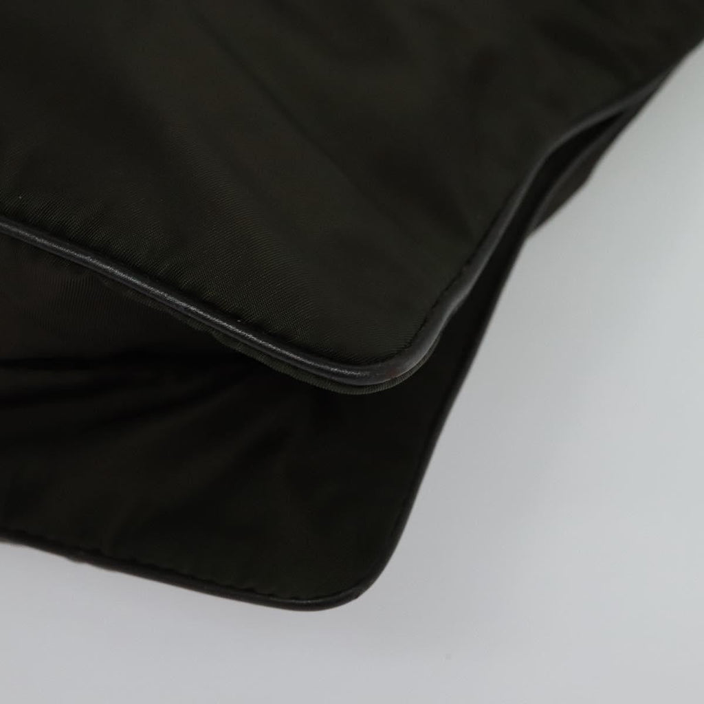 Prada Vintage Flap Messenger Bag Tessuto Khaki Nylon Shoulder Bag Bag (Pre-Owned)