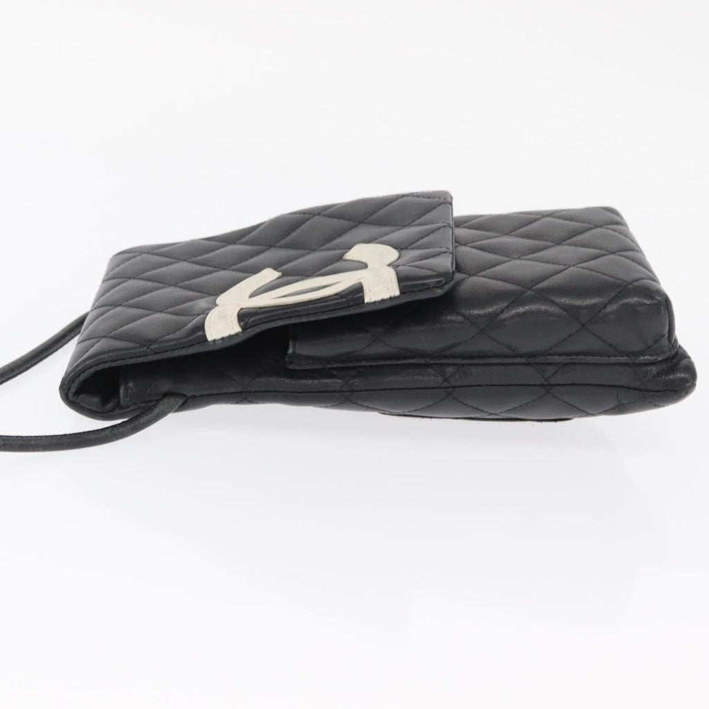 Chanel Cambon Flap Crossbody Bag Quilted Lambskin Silver Leather Shoulder Bag Bag (Pre-Owned)