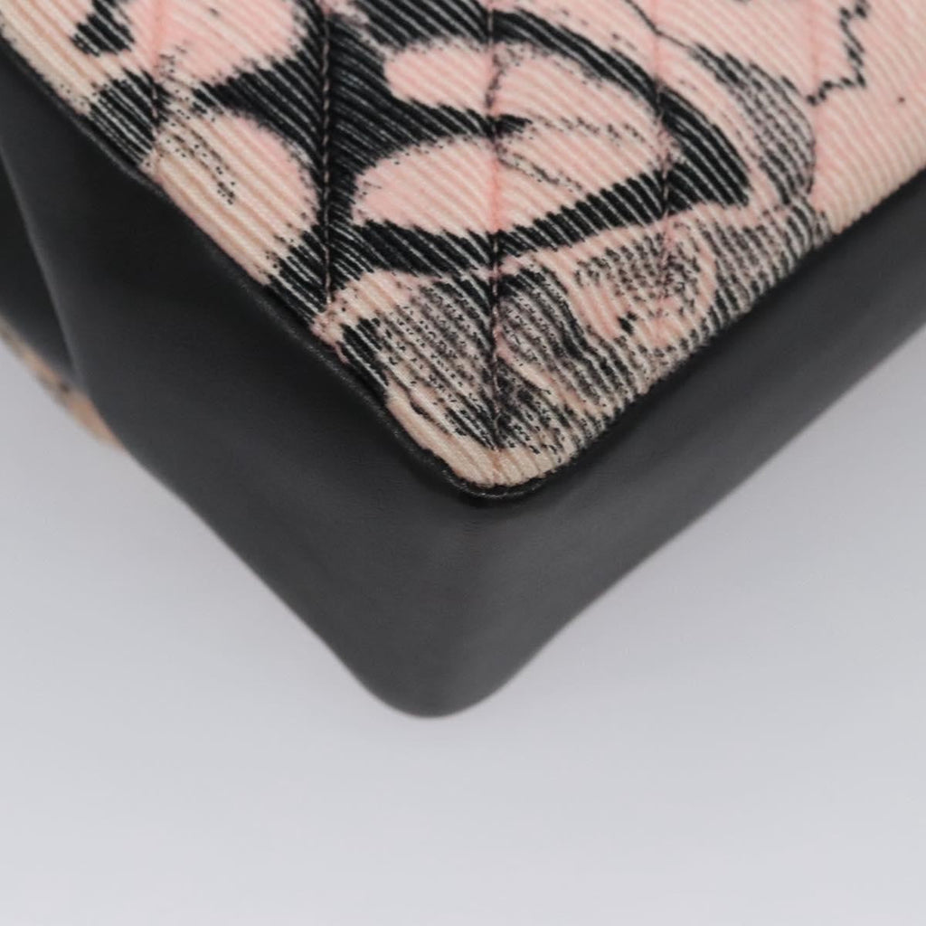 Chanel Flap Shoulder Bag Canvas Pink Cotton Shoulder Bag Bag (Pre-Owned)
