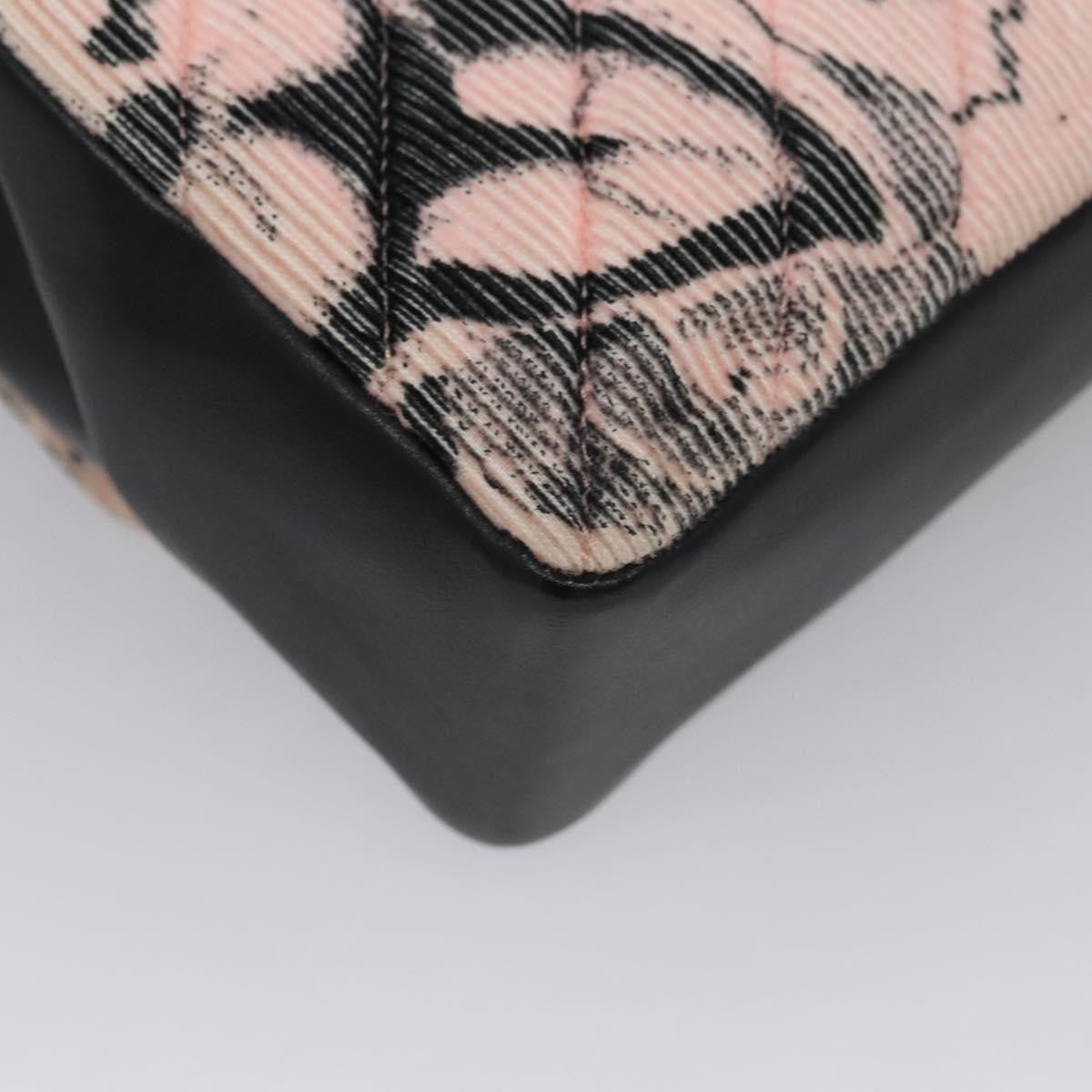 Chanel Flap Shoulder Bag Canvas Pink Cotton Shoulder Bag Bag (Pre-Owned)