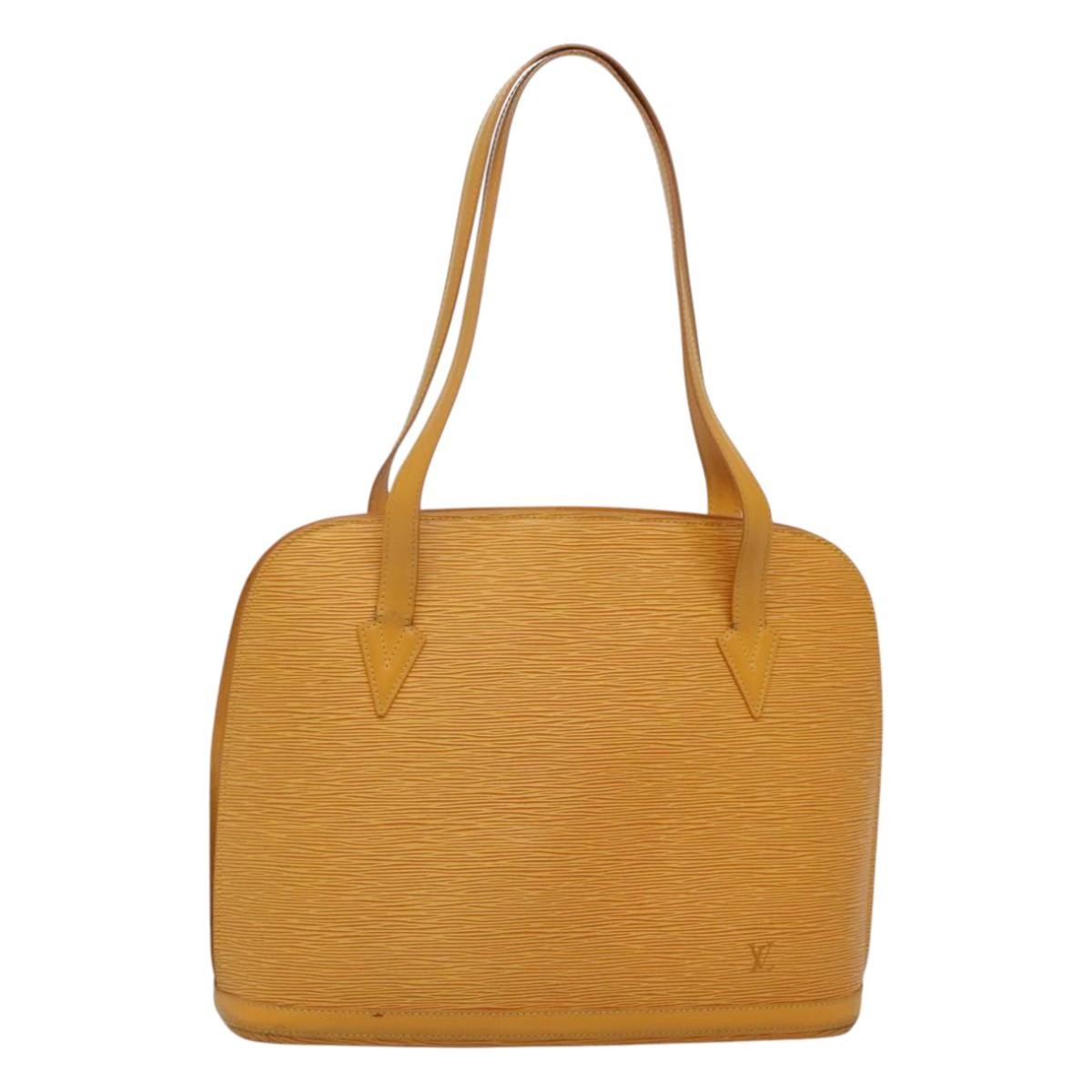 Louis Vuitton Lussac Handbag Epi Leather Yellow Leather Shoulder Bag Bag (Pre-Owned)
