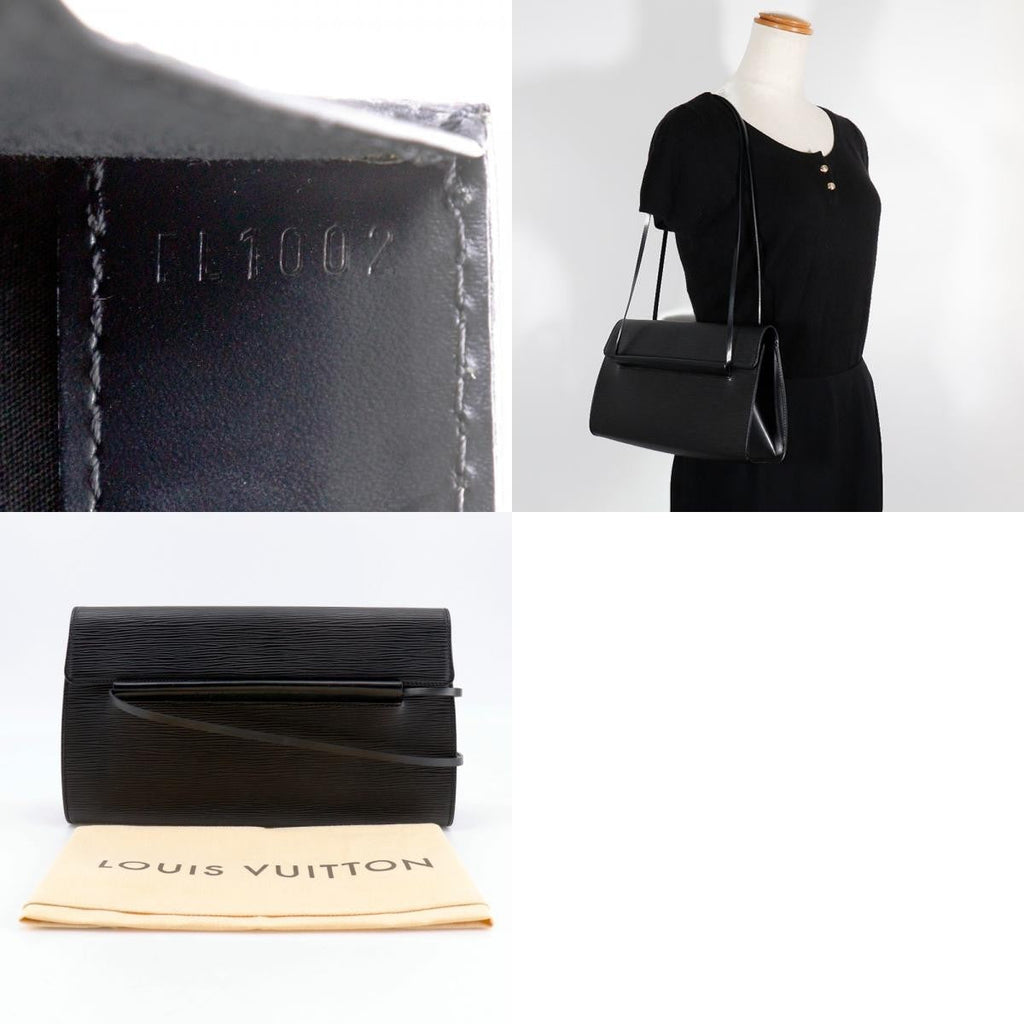 Louis Vuitton Dinard Handbag Epi Leather Black Leather Shoulder Bag Bag (Pre-Owned)