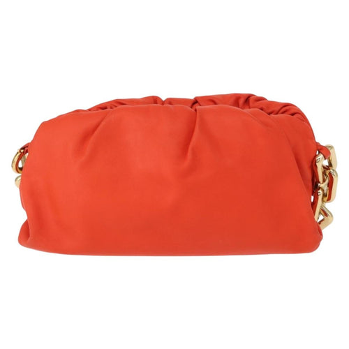 Bottega Veneta The Chain Pouch Leather Orange Leather Clutche & Pouche Bag (Pre-Owned)