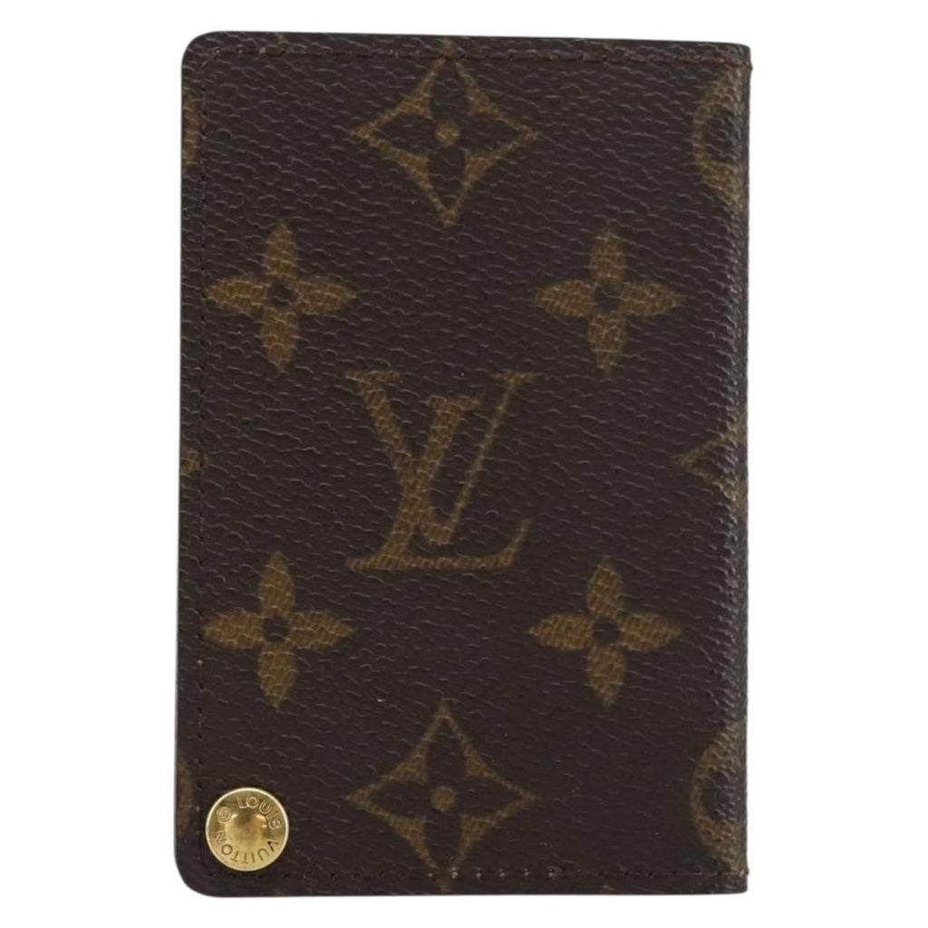 Louis Vuitton Porte Cartes Pression Card Case Monogram Canvas Brown Canvas Card Holders Accessory (Pre-Owned)