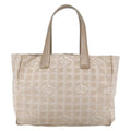 Chanel Travel Line Tote Nylon Beige Nylon Bag (Pre-Owned)
