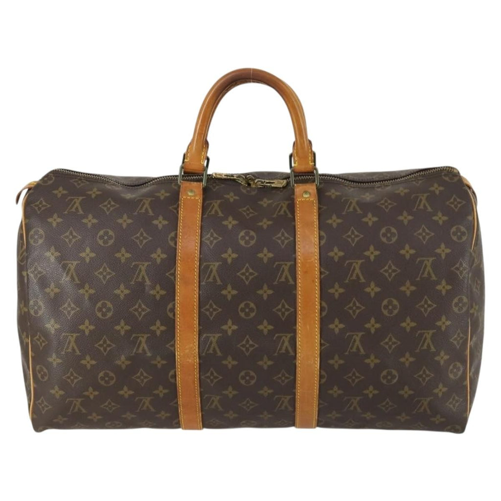 Louis Vuitton Keepall Bag Monogram Canvas Brown Canvas Travel Bag Bag (Pre-Owned)