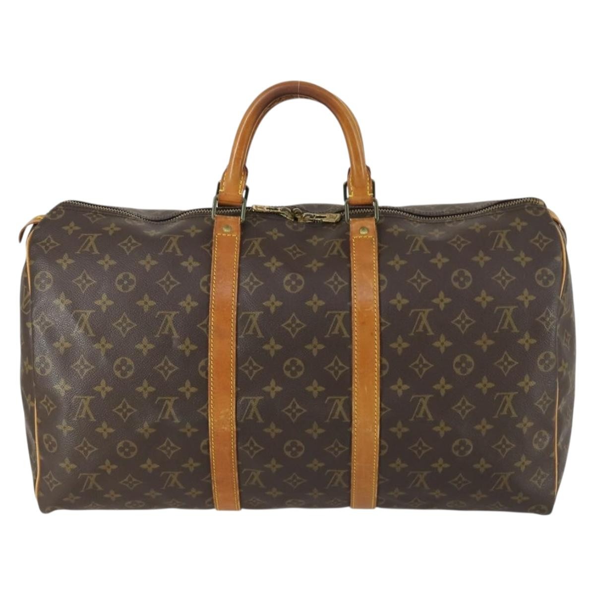 Louis Vuitton Keepall Bag Monogram Canvas Brown Canvas Travel Bag Bag (Pre-Owned)
