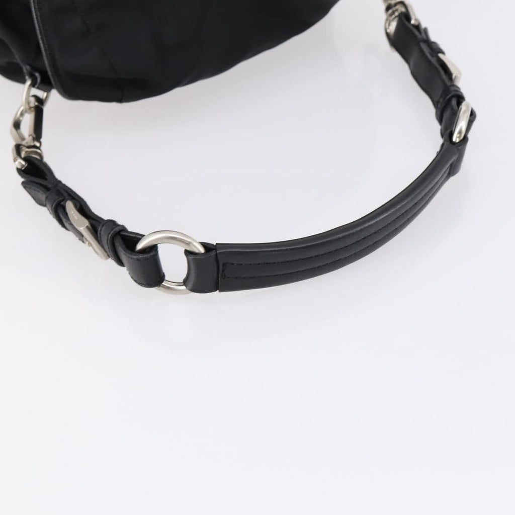 Prada Double Pocket Shoulder Bag Tessuto Black Nylon Shoulder Bag Bag (Pre-Owned)