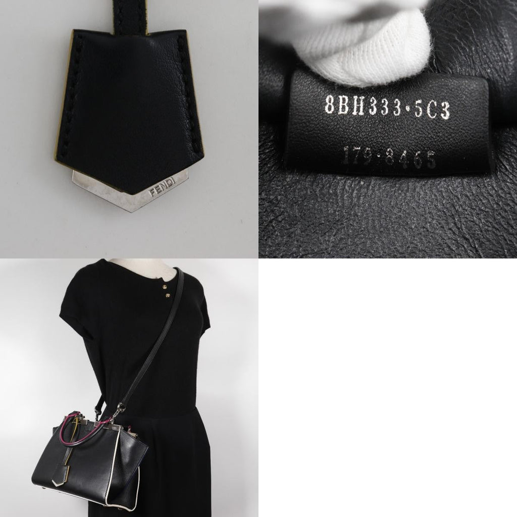 Fendi Petite 3Jours Bag Leather Black Leather Handbag (Pre-Owned)