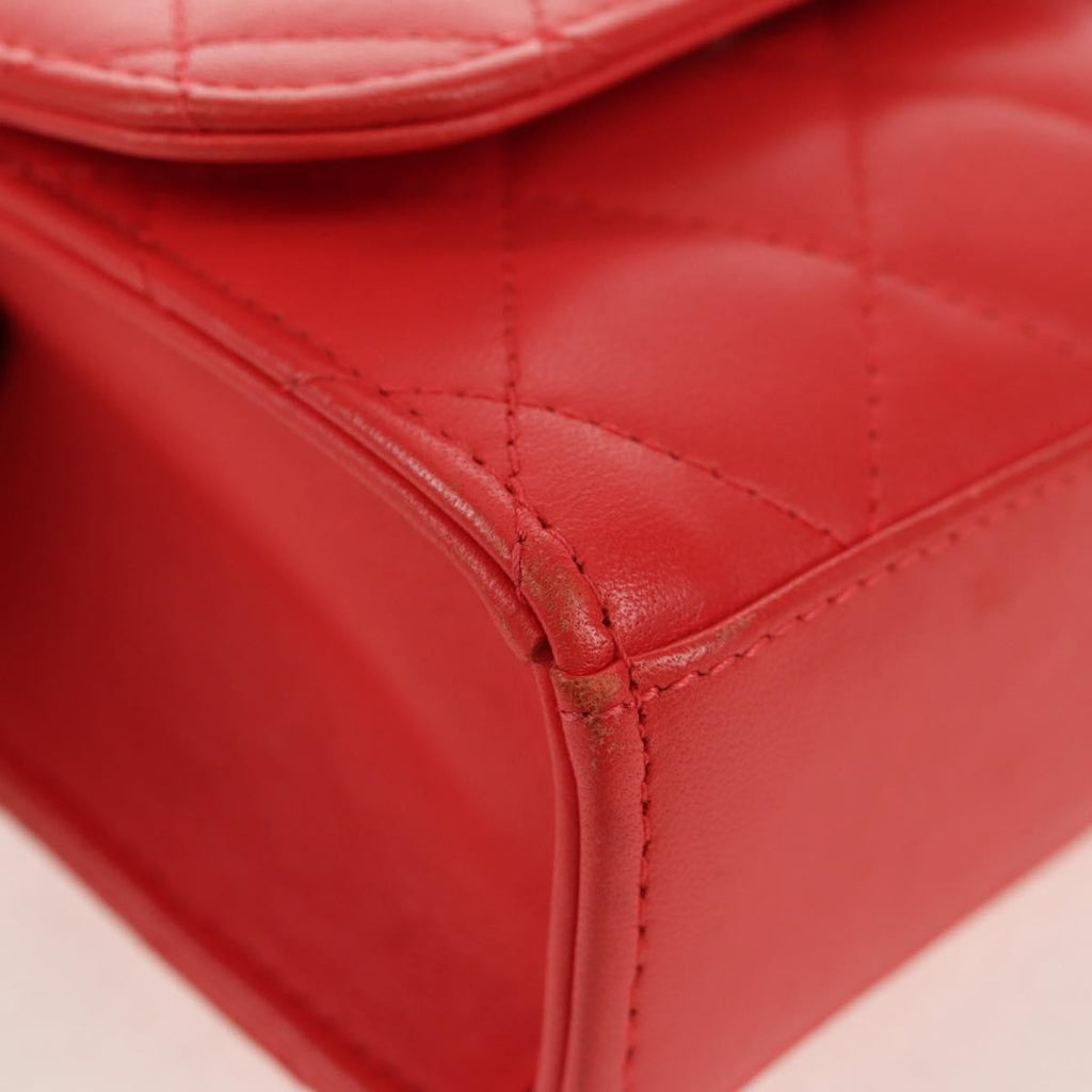 Chanel Trendy Cc Clutch With Chain Quilted Lambskin Red Leather Clutche & Pouche Bag (Pre-Owned)
