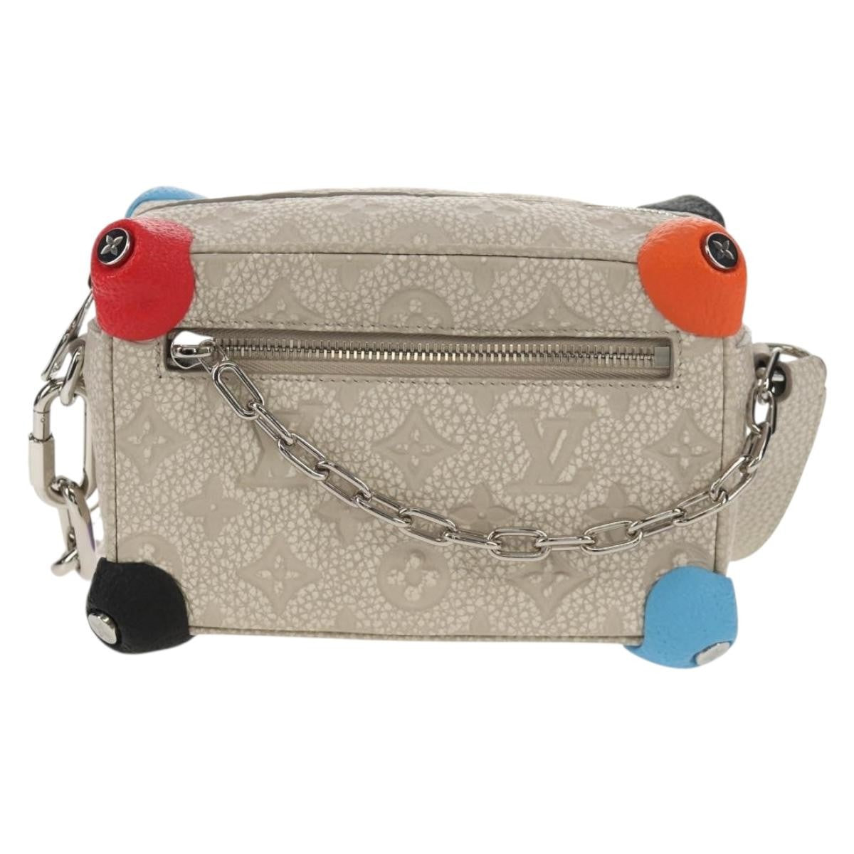 Louis Vuitton Soft Trunk Bag Monogram Taurillon Leather Gray Canvas Shoulder Bag Bag (Pre-Owned)
