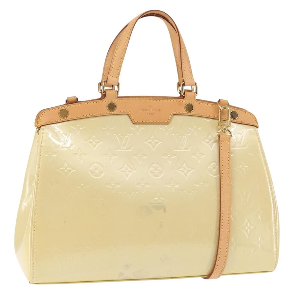 Louis Vuitton Brea Handbag Monogram Vernis Beige Patent_Leather Bag (Pre-Owned)
