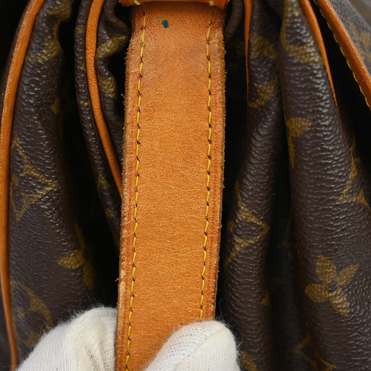 Louis Vuitton Saumur Handbag Monogram Canvas Brown Canvas Shoulder Bag Bag (Pre-Owned)