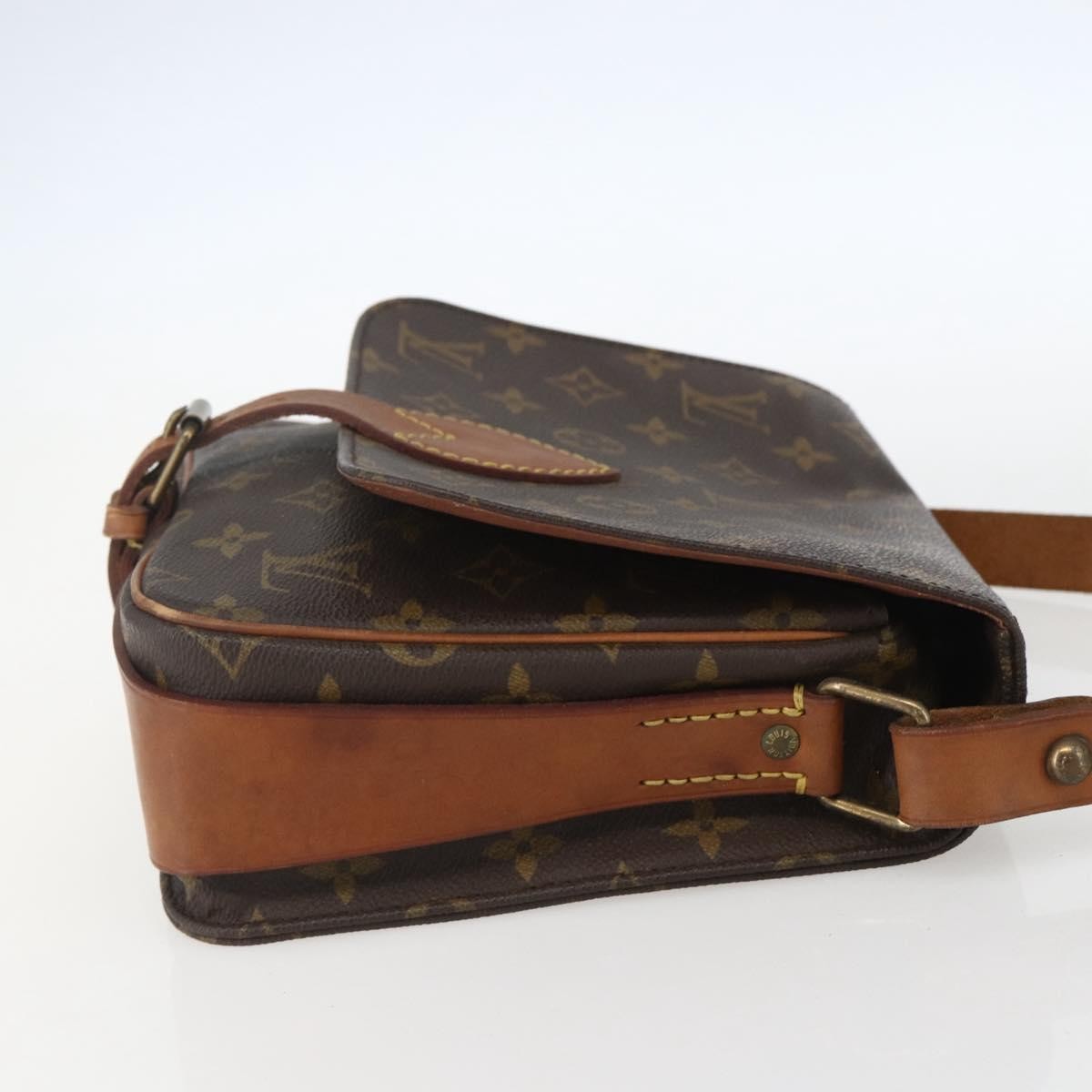 Louis Vuitton Cartouchiere Handbag Monogram Canvas Brown Canvas Shoulder Bag Bag (Pre-Owned)