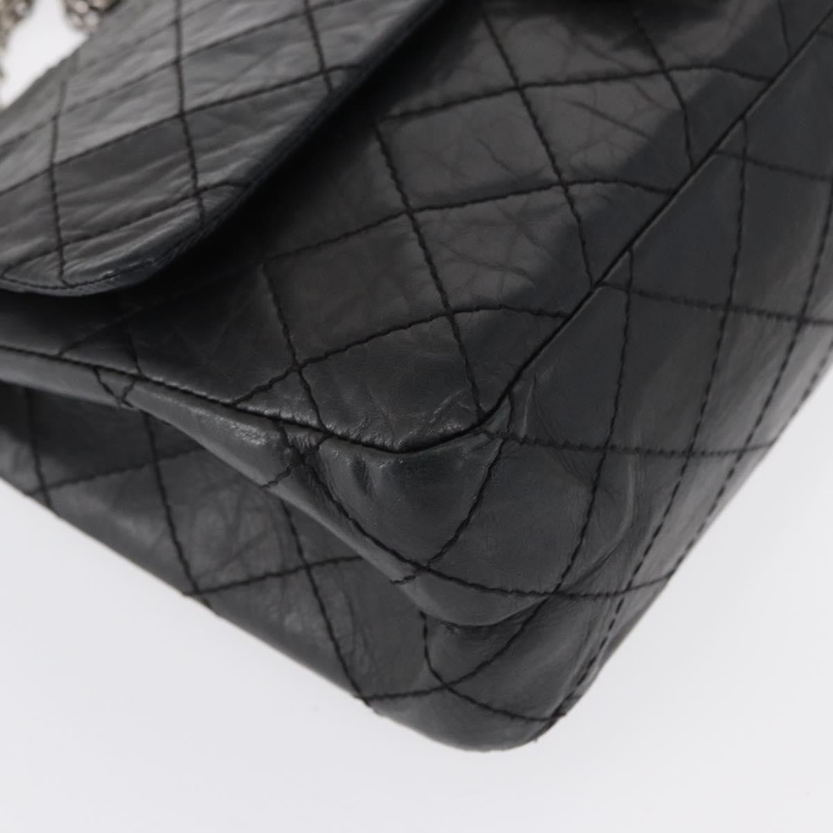 Chanel Reissue 2.55 Flap Bag Quilted Aged Calfskin Black Leather Shoulder Bag Bag (Pre-Owned)