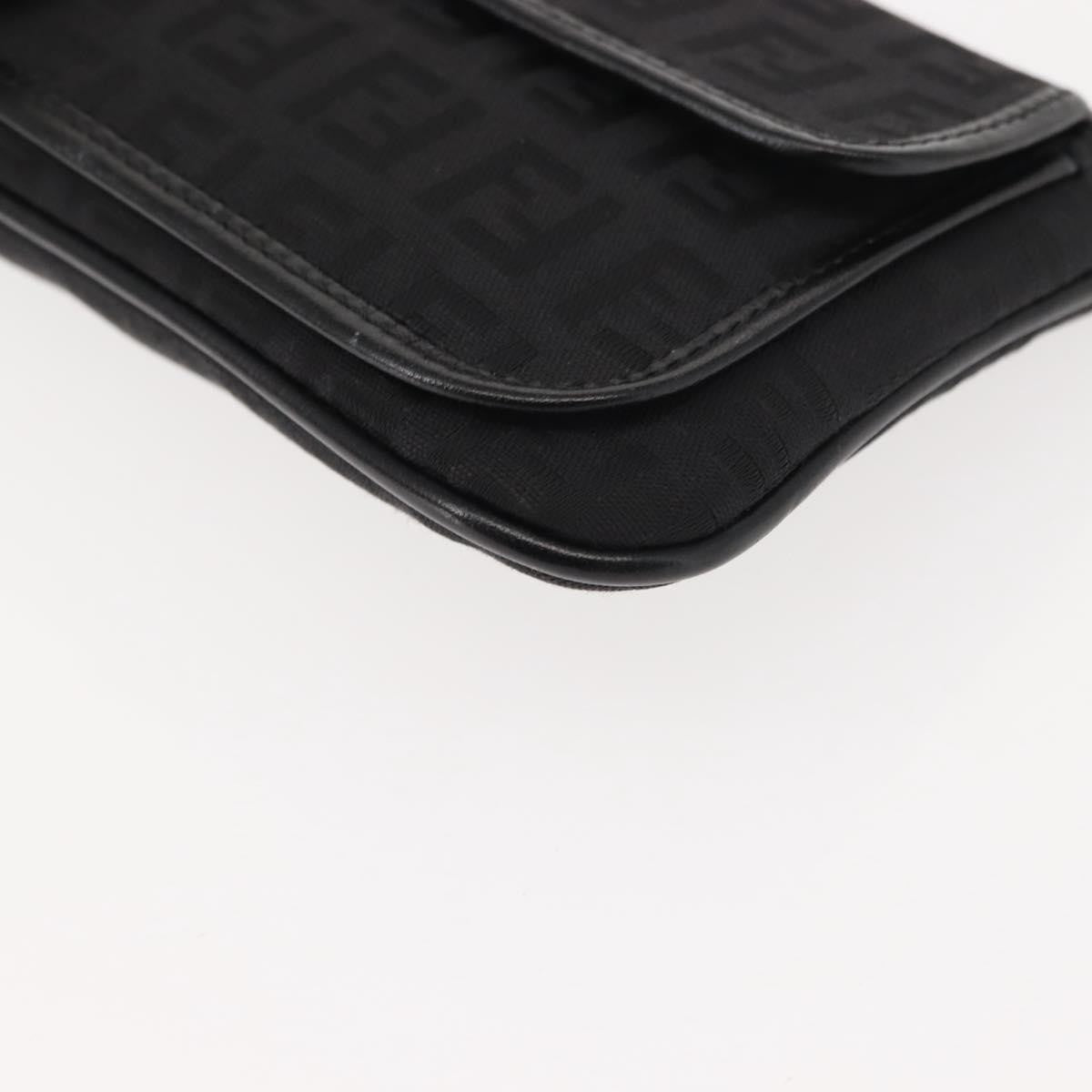 Fendi Ff Logo Pouch Canvas Black Canvas Clutche & Pouche Bag (Pre-Owned)