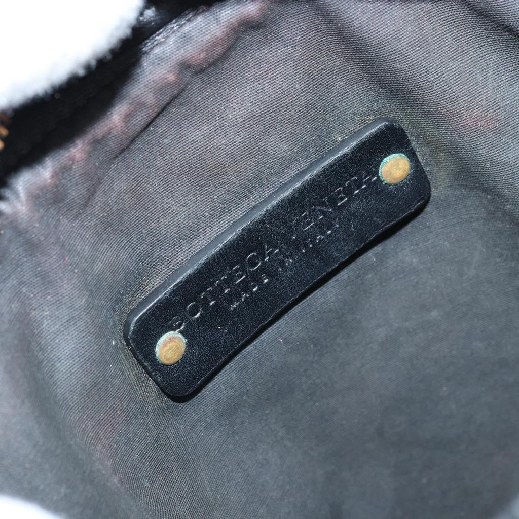 Bottega Veneta Intrecciato Shoulder Bag Leather Black Leather Shoulder Bag Bag (Pre-Owned)