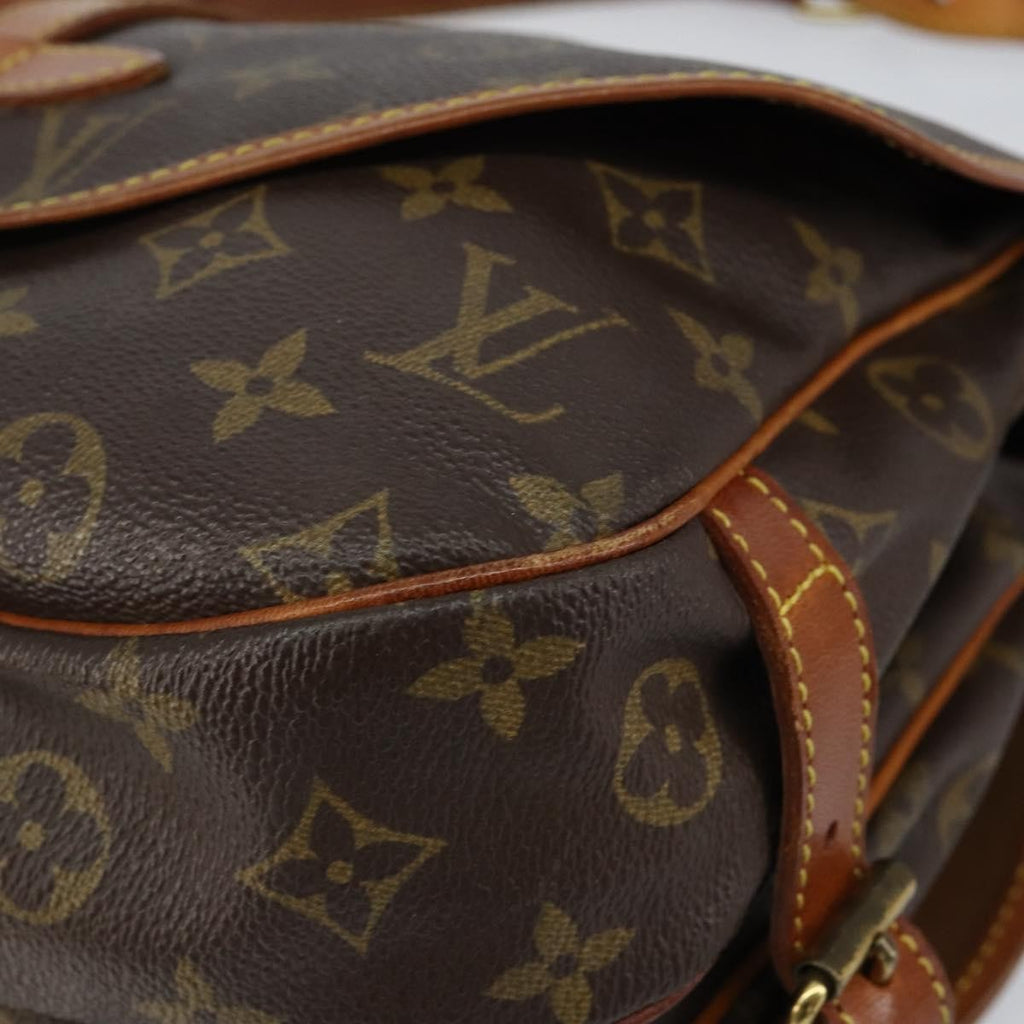 Louis Vuitton Saumur Handbag Monogram Canvas Brown Canvas Shoulder Bag Bag (Pre-Owned)