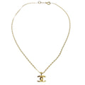 Chanel Cc Pendant Necklace Metal Gold Gold_Plated Necklace Jewelry (Pre-Owned)