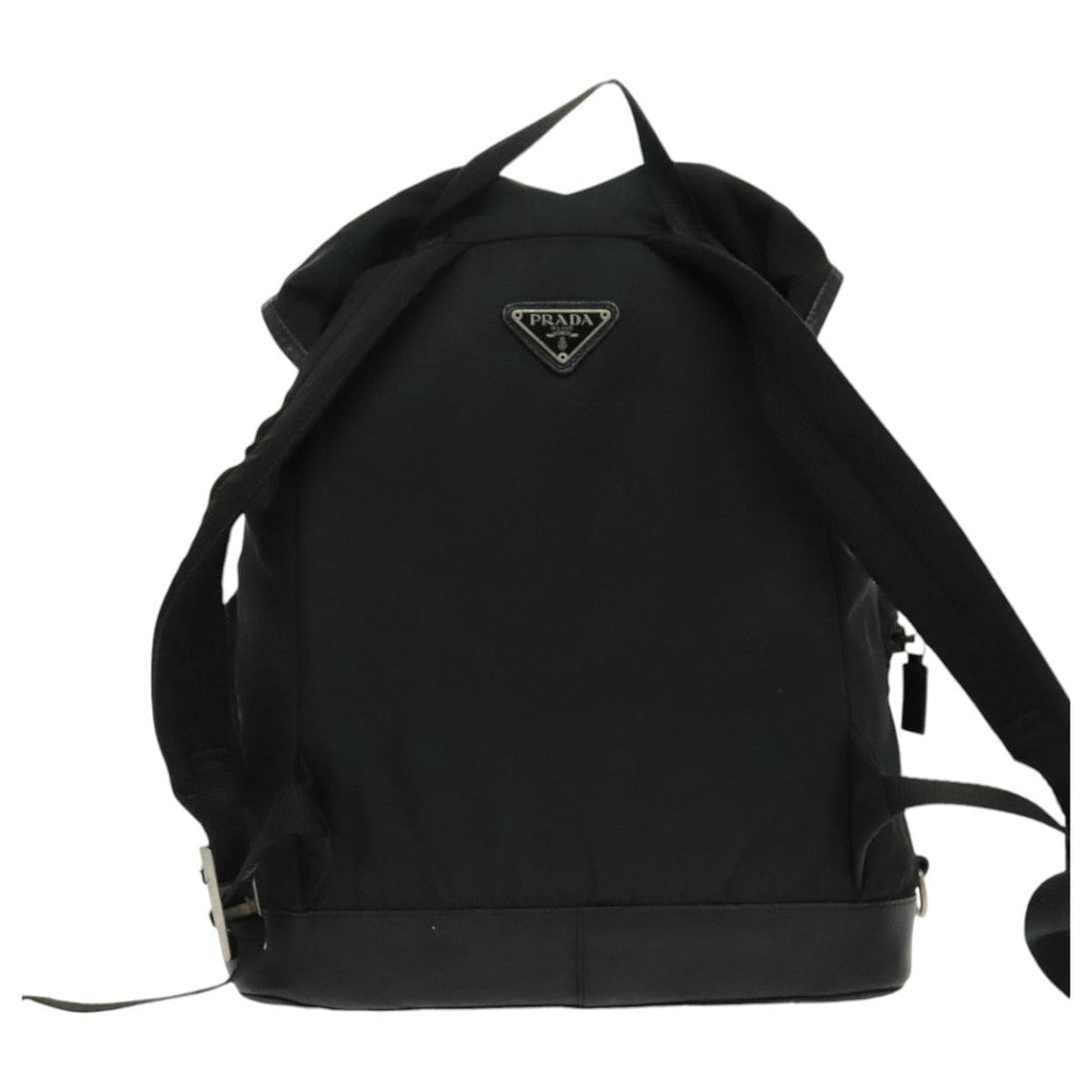Prada Double Front Pocket Backpack Tessuto Black Nylon Backpack Bag (Pre-Owned)