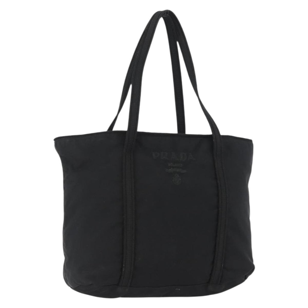 Prada Vintage Zip Tote Tessuto Black Nylon Tote Bag Bag (Pre-Owned)