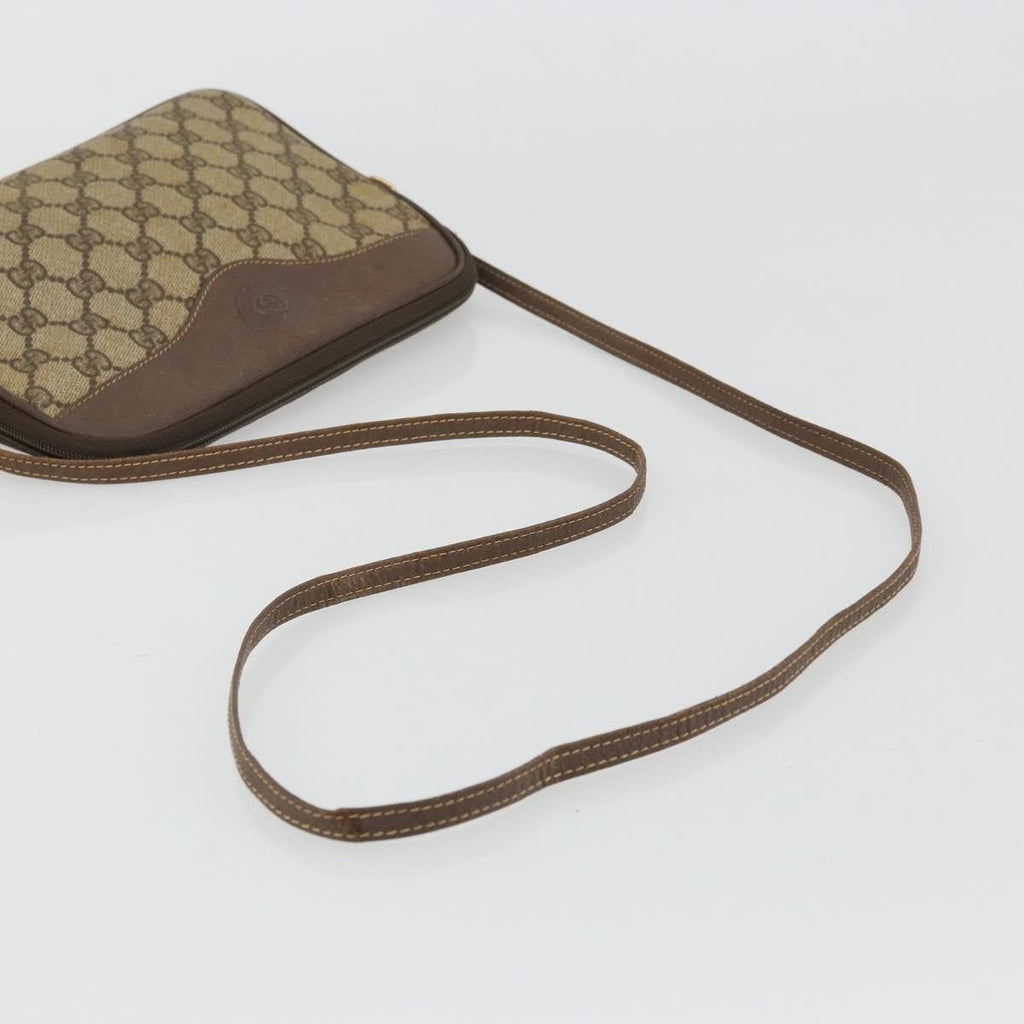 Gucci Gg Supreme Shoulder Bag Canvas Beige Canvas Handbag (Pre-Owned)
