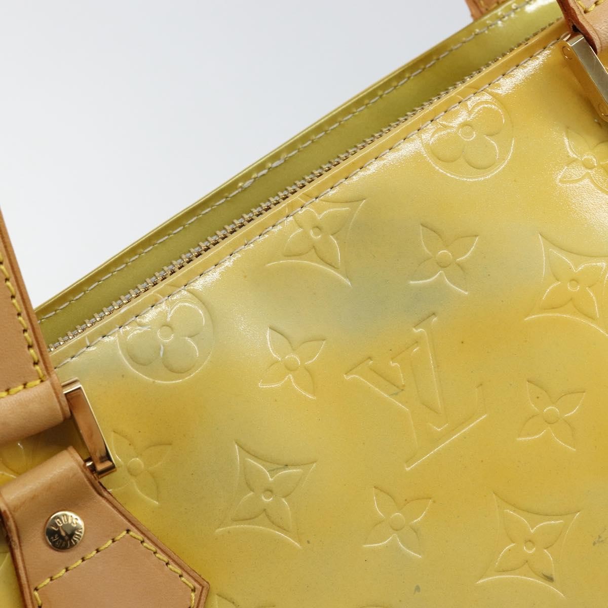 Louis Vuitton Houston Handbag Monogram Vernis Yellow Patent_Leather Tote Bag Bag (Pre-Owned)