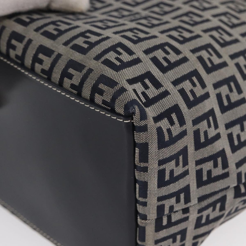 Fendi Shopping Tote Zucchino Canvas Navy Canvas Tote Bag Bag (Pre-Owned)