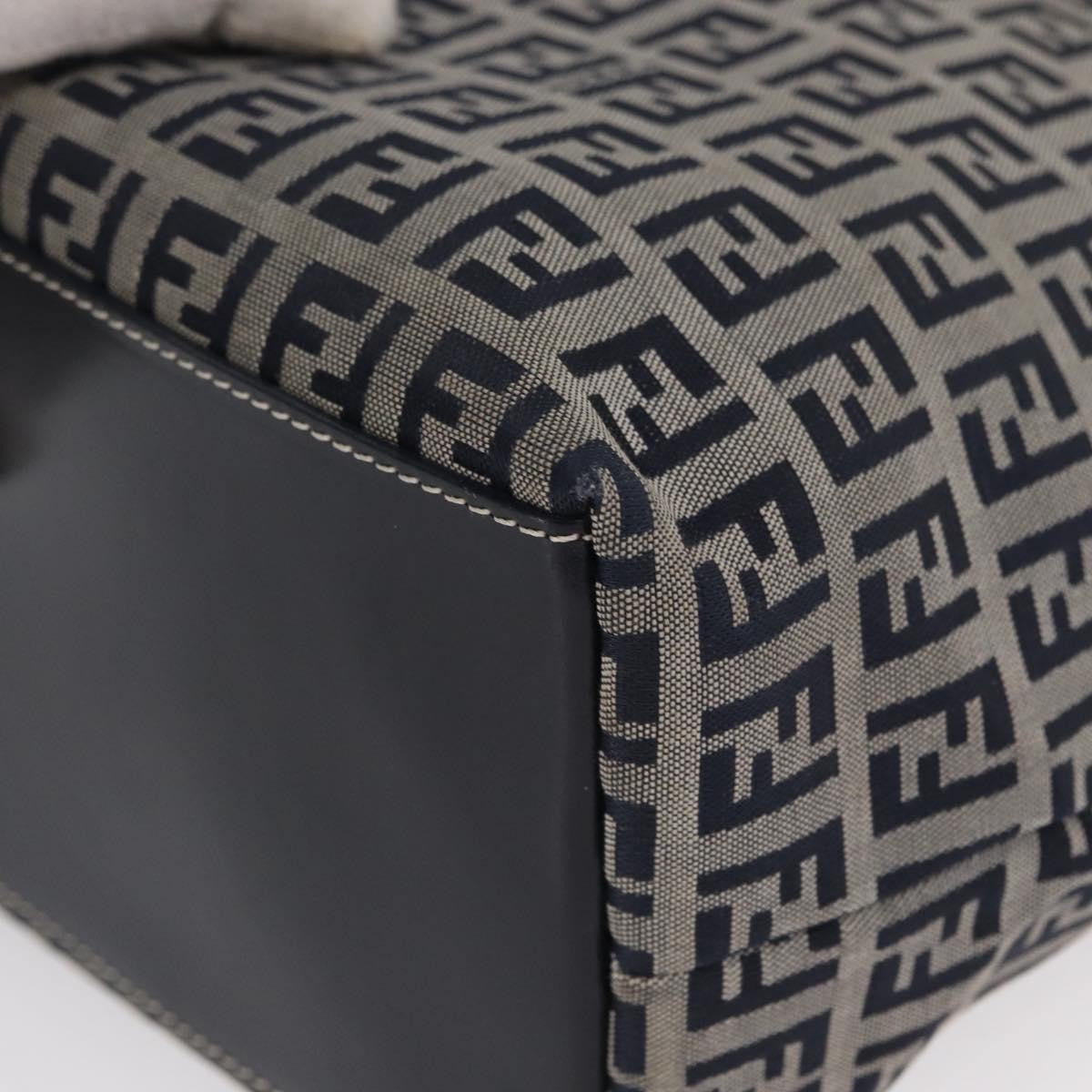 Fendi Shopping Tote Zucchino Canvas Navy Canvas Tote Bag Bag (Pre-Owned)
