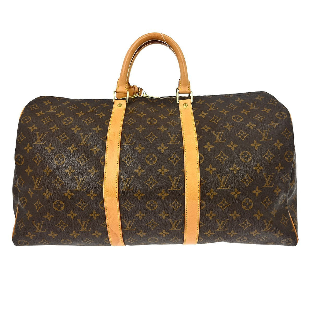 Louis Vuitton Keepall Bag Monogram Canvas Brown Canvas Travel Bag Bag (Pre-Owned)