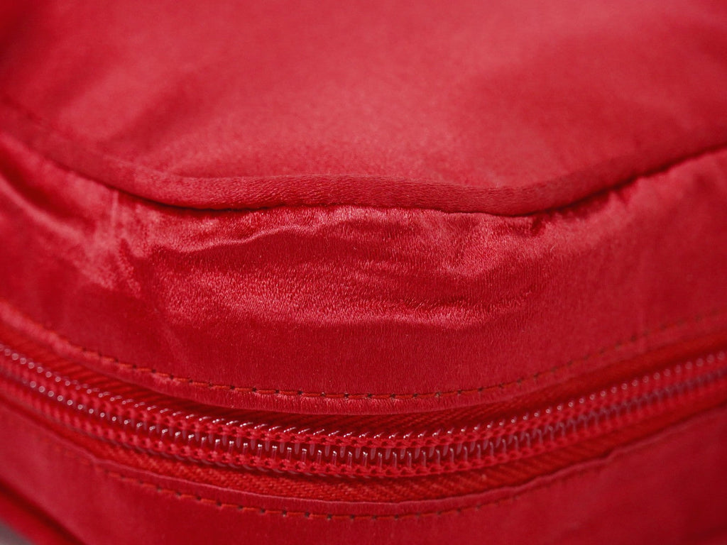 Prada Zip Around Toiletry Bag Silk Red Satin Clutche & Pouche Bag (Pre-Owned)